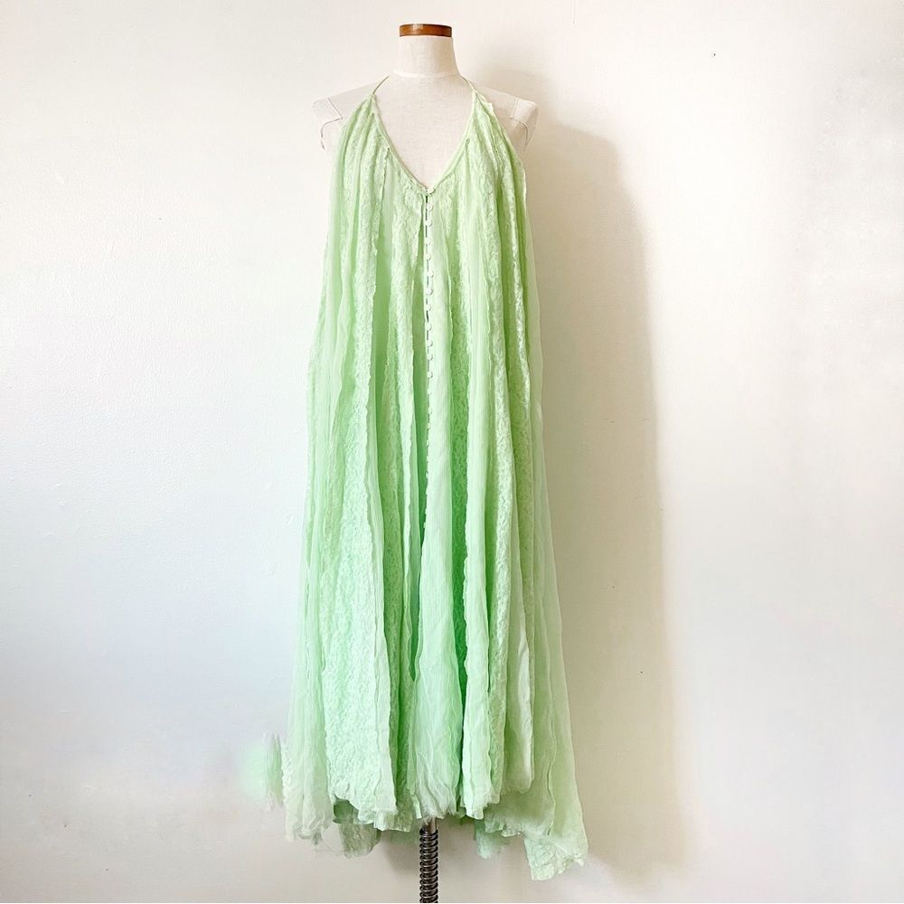 Free People Green Sweet Sea Lace Maxi Dress Size Large NWOT - Picture 3 of 10